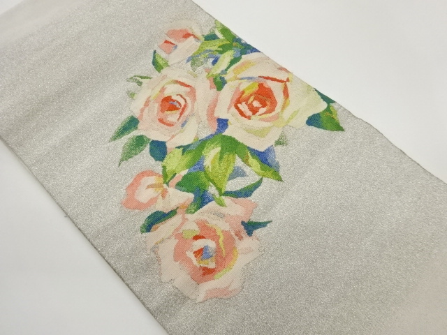 綴れ薔薇模様織出し名古屋帯